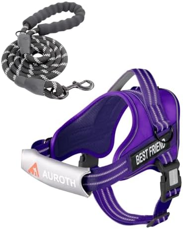 AUROTH Dog Harness for Large Dogs No Pull Tactical Harness and Leash Set by AurothPets