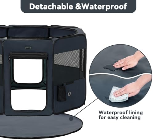PETSFIT 45.5" Dog Playpen with Dual Zipper Doors - Image 3