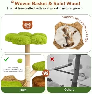 Indoor Cat Tree Tower: Multi-Level Sisal Scratching Post 53.5 Inch - Image 6