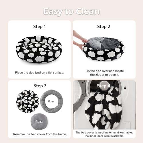 JOEJOY Jacquard Donut Round Small Dog Beds, Removable Washable Cover, Cute - Image 5