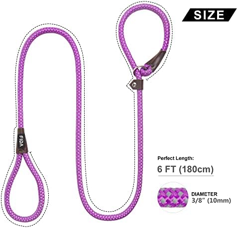 Fida Durable Slip Lead Dog Leash, 6 FT x 3/8" Dog Training Leash - Image 4