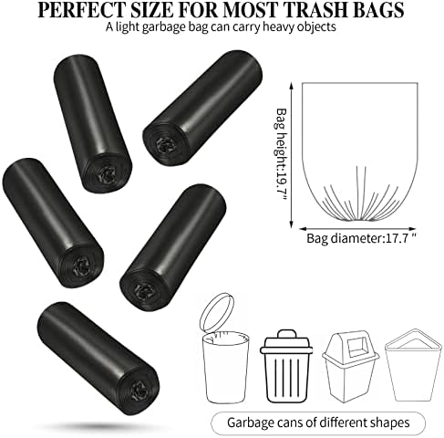 5 Rolls Small Trash Garbage Bags, 4 Gallon 100 Counts - Image 2