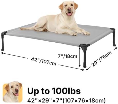 Veehoo Outdoor Elevated Dog Bed Large Sized Dogs, Cooling Raised Dog Cots - Image 6