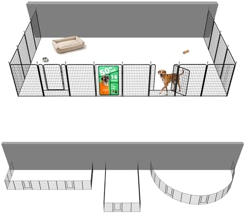 FXW Rollick Dog Playpen with Fence-to-Wall Anchors, 16 Panels by FXW