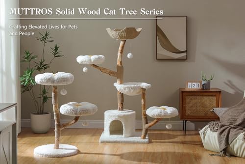MUTTROS Wood Flower Cat Tree, Modern Cat Tower - Image 2
