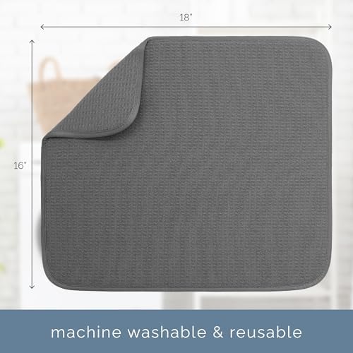 S&T INC. Dish Drying Mat, Charcoal Grey - Image 6