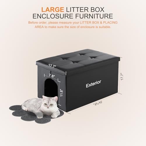 MEEXPAWS Cat Litter Box Enclosure Furniture Odor Control - Image 2