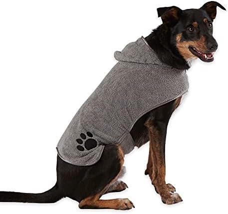Bone Dry Pet Robe Collection, Embroidered Absorbent Microfiber Bath Robe by BoneDry