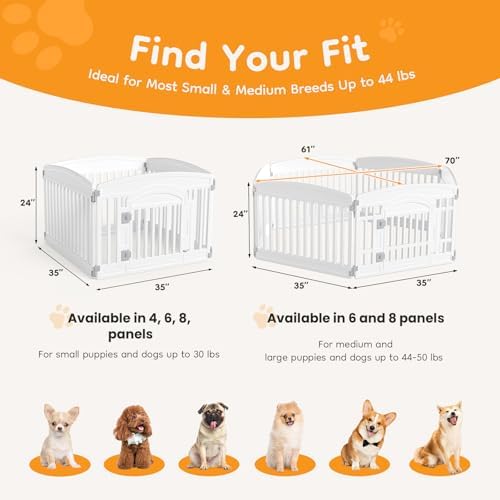 NEWBULIG Dog Playpen 6-Panel, 24IN Puppy Playpen, Stable Dog Play Pen - Image 4