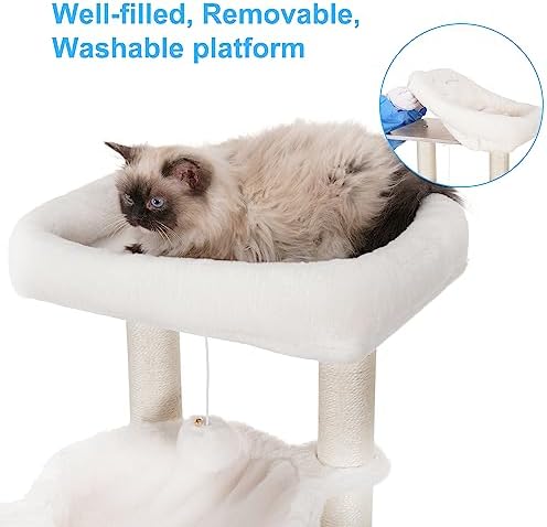 Hey-brother Cat Tree Tower, Wooden Litter Box Enclosure and Condo - Image 4