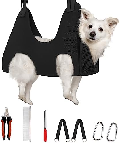 Supet Dog Grooming Hammock for Nail Trimming, Pet Grooming Hanging Harness by Supet
