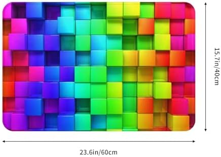 Rainbow Colorful Boxes Bath Mat Non-Slip Soft Microfiber Bathroom Rugs Washable - Image 3