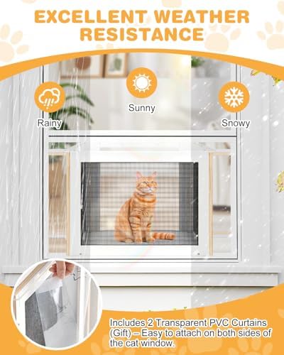 Cat Window Box with Clear Roof, Fits 25"-43" Vertical Windows - Image 5