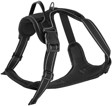 Adjustable Reflective Black No-Pull Dog Harness - Image 3