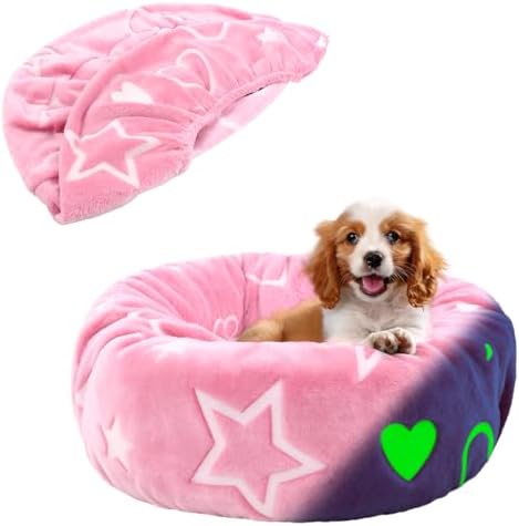 Flannel Round Replacement Dog Bed Cover Elastic Edged 30×9.8 Inch by Hoopttay