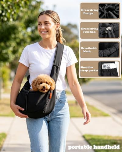 Pet Sling Carrier for Small Dogs & Cats up to 15 lbs, Puppy Carrier Purse - Image 4