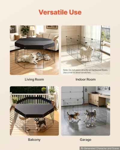 VEVOR Dog Playpen 30 Inch 8 Panels Foldable Exercise Pen - Image 5