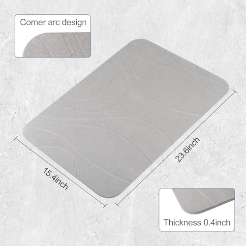 Stone Bath Mat, 2 Pack Diatomaceous Earth Shower Mat, Non-Slip Super Absorbent - Image 2
