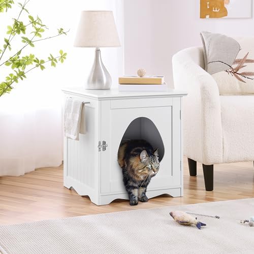 Yaheetech Hidden Cat Litter Box Enclosure Furniture, Side Table Design - Image 2