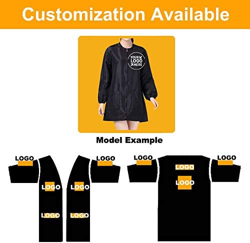 TOPTIE Salon Jacket with Long Sleeve, Unisex Satin Grooming Smock - Image 5