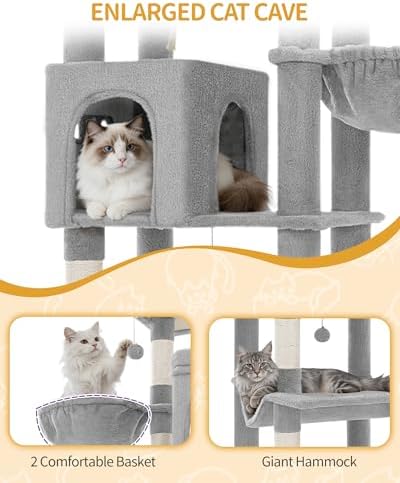 Hzuaneri Tall Cat Tree 84 Inch, Indoor Large Multi-Level Cat Tower - Image 4