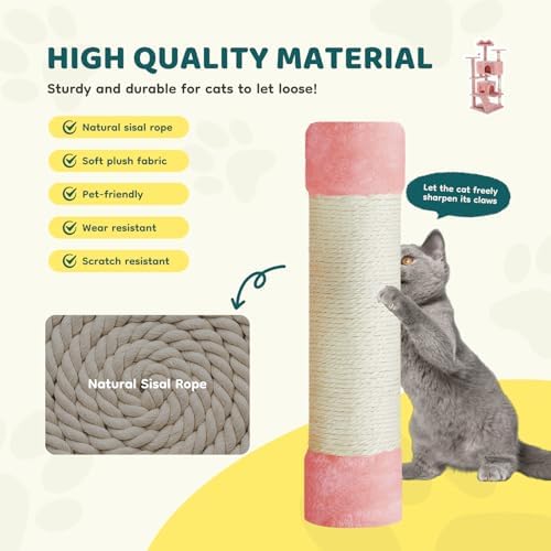54 Inch Cat Tree Tower with Sisal Scratching Post - Image 3