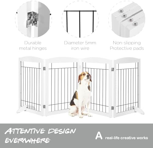 PAWLAND Extra Wide Dog gate for The House, Dog Fences Indoor, Freestanding - Image 5