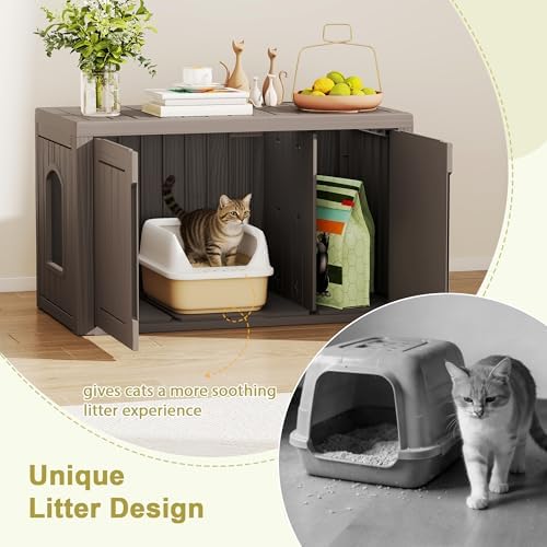 Cat Litter Box Enclosure, Hidden Enclosed Litter Box Furniture - Image 4