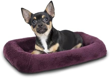Patas Lague Small Dog Bed Bolster Pet Crate Mat 16''x12'' Taupe by PatasLague
