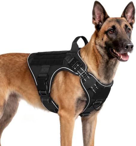 rabbitgoo Tactical Dog Harness for Medium, Heavy Duty Military No Pull Vest by rabbitgoo
