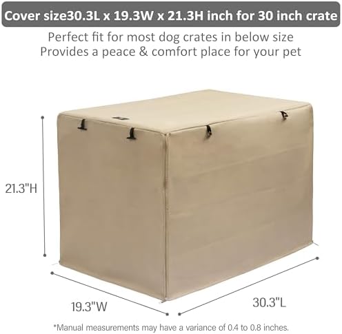 X-ZONE PET Dog Crate Cover Waterproof Kennel Cover, 30 in Beige - Image 3