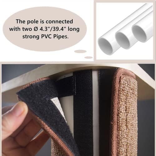 Modern 78.7“ Tall Leaning Wall Sisal Cat Tree Tower Scratching Post Pillar at - Image 5