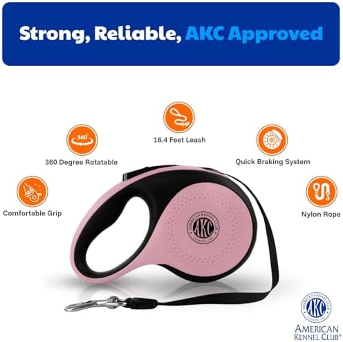 American Kennel Club Retractable Dog Leash, Tangle-Free, Ergonomic Grip - Image 2