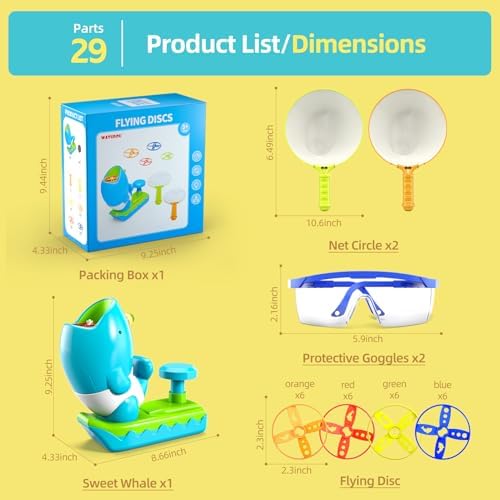 WATUDOU 24 PCS Flying Disc Launcher Outdoor Indoor Game Toys Gifts - Image 2