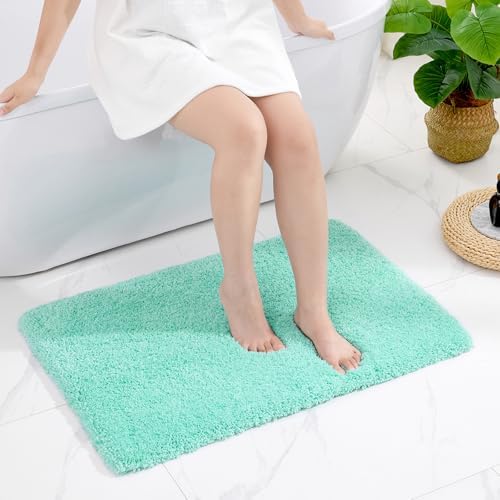 Disolla Mint Green Bathroom Rugs 24x36, Non-Slip Plush Thick Bath Mat by Disolla
