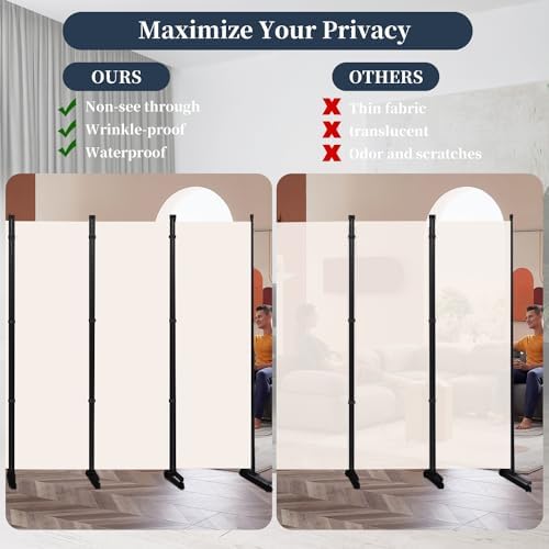 Room Divider 6 Panel-132''Wide Folding Privacy Screen, Large Partition Wall - Image 4