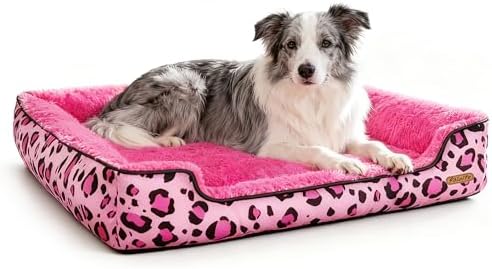 Rectangle Washable Dog Bed for Large, Medium & Small Dogs – Soft Calming Puppy by Paiaite