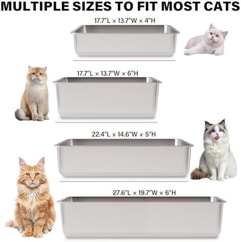 Stainless Steel Litter Box Extra Large, XXXL Metal Litter Boxes - Image 6