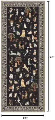 Black Floral Hallway Runner Rug 2x8 - Image 2
