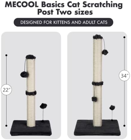 MECOOL 34“ Tall Cat Scratching Post Premium Basics Kitten Scratcher Sisal - Image 6