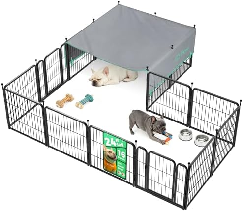 FXW Rollick Dog Playpen with Sun Shade, 16 Panels by FXW
