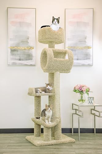 New Cat Condos 140003- Solid Wood Cat Climbing Tower Cat Tree by NewCatCondos