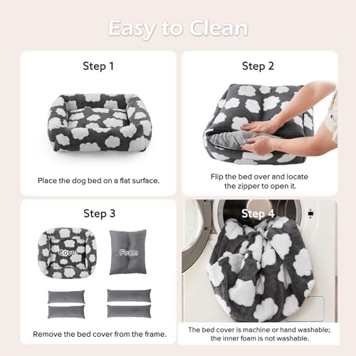 JOEJOY Small Dog Bed for Small Dogs, Rectangle Washable Orthopedic Dog Bed - Image 5