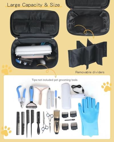 Meiiy Pet Grooming Bag, Dog Cat Grooming Supplies Organizer Bag Pet Hair - Image 2