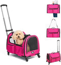 Large Pet Carrier with Wheels, Foldable Rolling Dog Carrier with Big Pocket by PAWBALLET