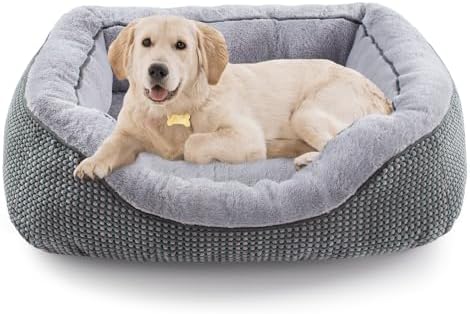 INVENHO Medium Dog Beds for Medium Dogs Washable, Rectangle Dog Bed Medium Size by INVENHO