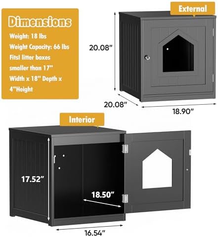 Cat Litter Box Enclosure Hidden Kitty Litter Box Furniture Indoor Cat Box - Image 3