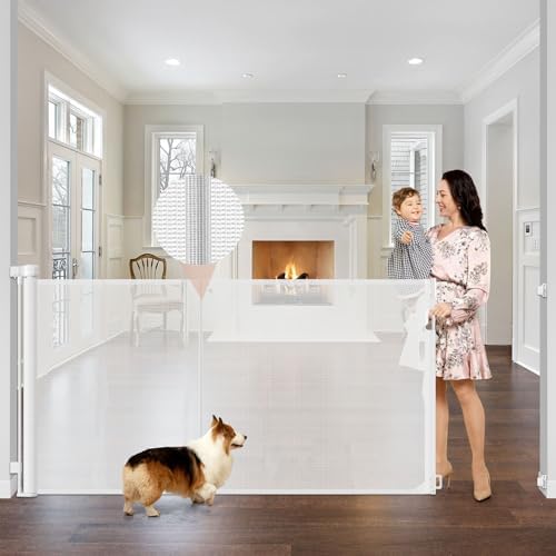 Reinforced 42" Extra Tall x 75" Wide Retractable Gate by BabyPetSafetyGate
