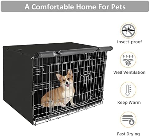 X-ZONE PET Dog Crate Cover Waterproof Kennel Cover, 30 in Black - Image 5