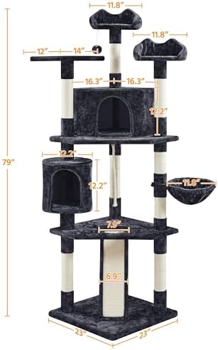 Yaheetech 79in Multi-Level Tall Cat Tree - Image 3